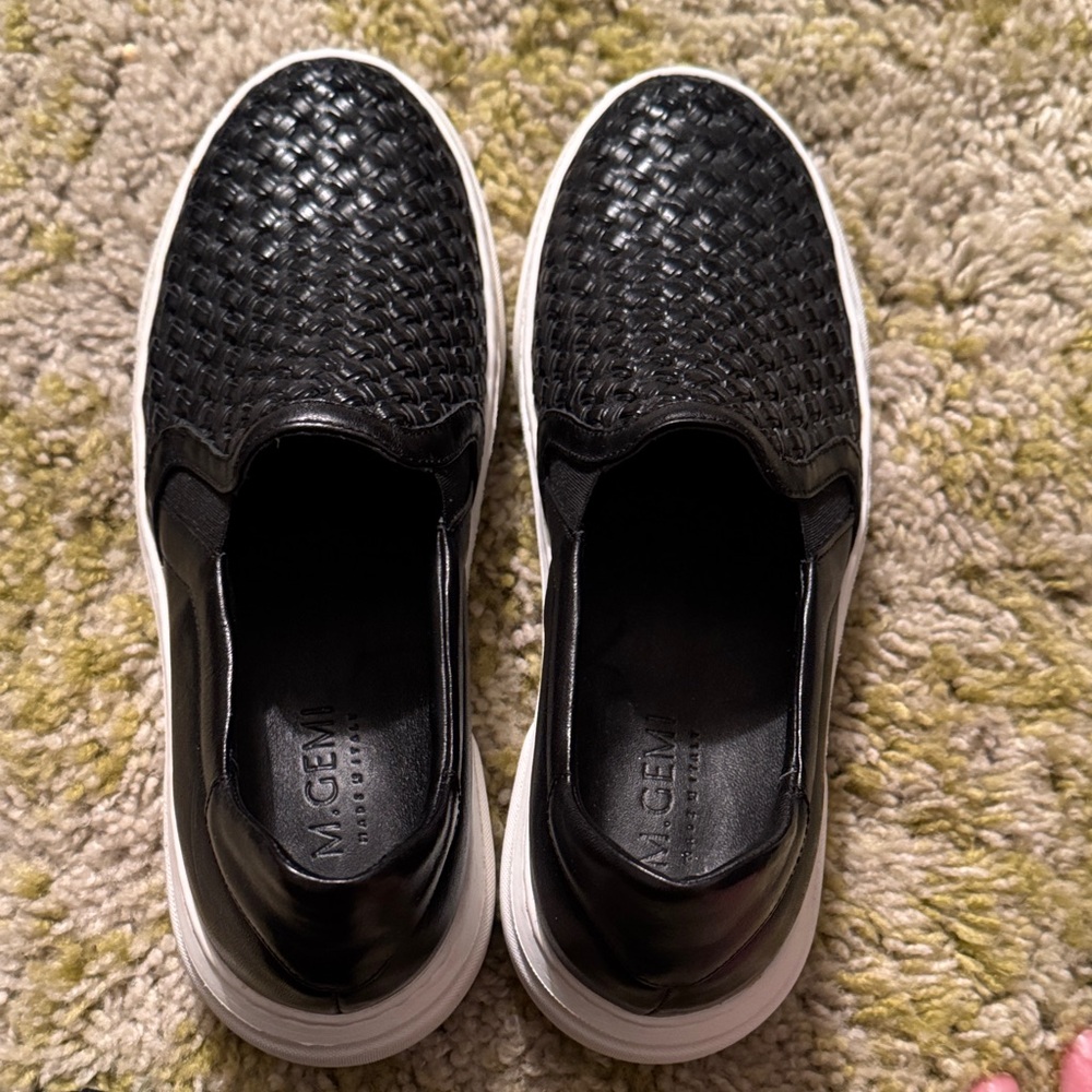 M Gemi Black Woven Slip-On Sneakers